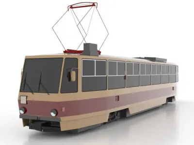 Tatra T5B6 Low Low-poly 3D model