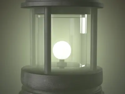 Antique Old Lantern Light Lamp Low-poly 3D model