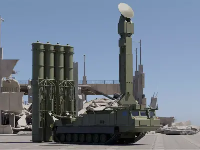 S 300VM missile system SA 12 Free low-poly 3D model