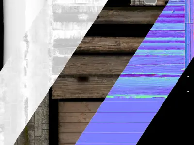 Sawmill Storage with Wooden Logs Low-poly 3D model