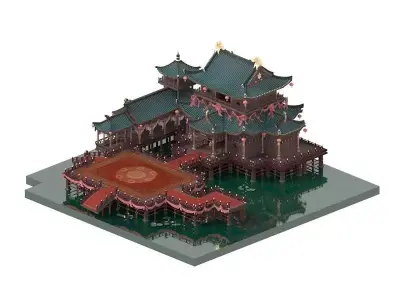 Ancient Chinese architecture 3D model purchase