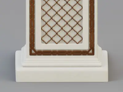Arabic ornate square column 3D model