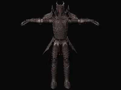 Knight PBR demon Low-poly 3D model