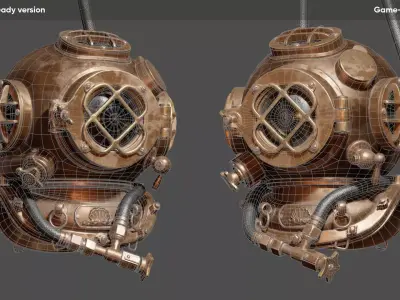 Diving Helmet Low-poly 3D model purchase