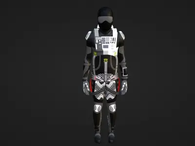 Robot Soldier - Assault Soldier Low-poly 3D model 22