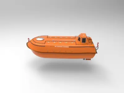 sloop boat Lifeboat 3D print model