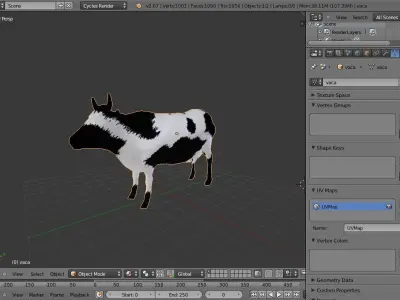 cow made in the blender Low-poly 3D model