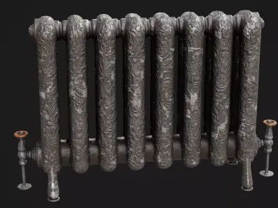 Old Radiator Game Ready Model Low-poly 3D model