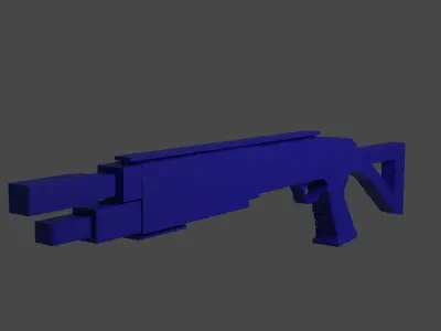 Low Poly Gun Set - Sniper - Pistol - SMG - Shotgun Free low-poly 3D model