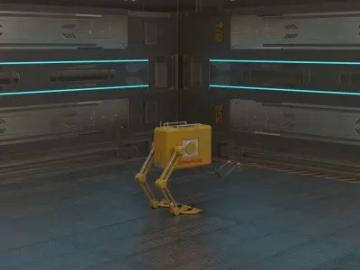  mini search robot Low-poly 3D model