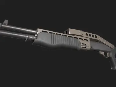 Spas-12 shotgun Low-poly 3D model