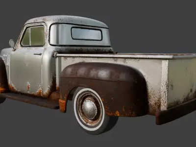 Vintage Rusty Pickup Truck 3D Model 3D model 34