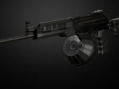 RPK-16 Machinegun  Low-poly 3D model