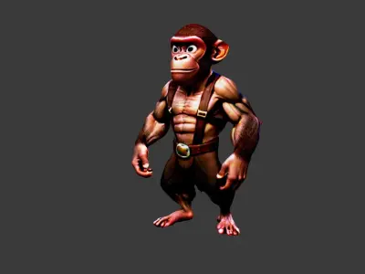 Monkey Low-poly 3D model purchase