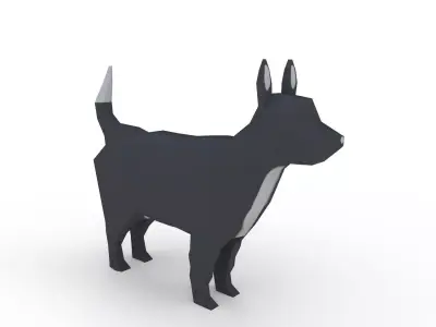 Dog Cartoon Low-poly 3D model