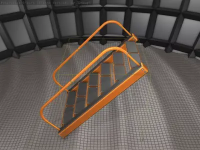 Sci-Fi Stairs - 19 - Orange Version Low-poly 3D model