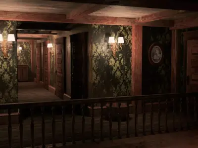 Far West Saloon Environment - Unreal Engine 5 Low-poly 3D model