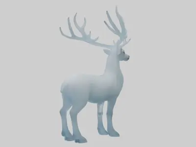Ice Deer Model Low-poly 3D model