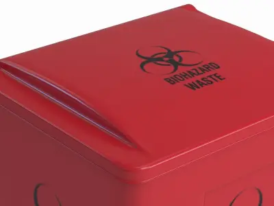 Medical Waste Bin Low-poly 3D model