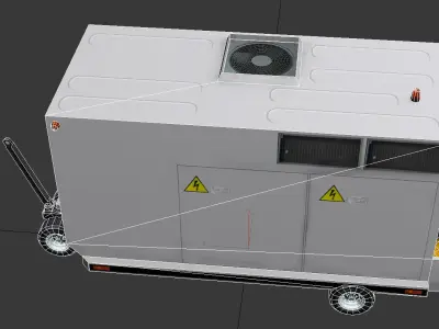 Ground Air Conditioner Unit Low-poly 3D model