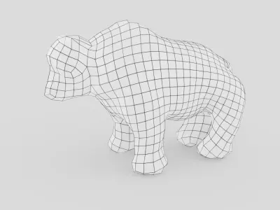 Geometric Bear Low-poly 3D model