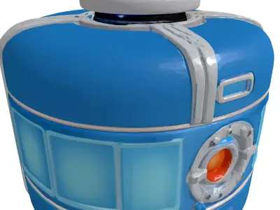Glowing SciFi Tech Container 3D model