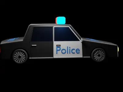Low poly Police jeep car useing for your game and animation Free low-poly 3D model