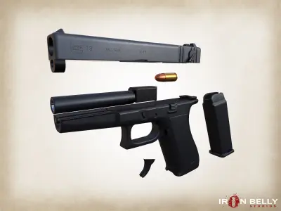 AAA FPS G-18 Pistol  Low-poly 3D model