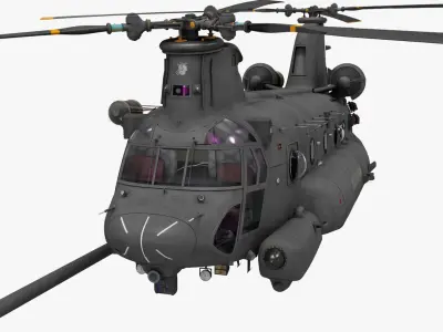 MH 47 Chinook 2 Rigged 3D model