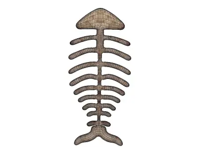 Fish skeleton Free low-poly 3D model
