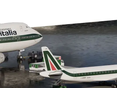 Boeing 747-200B and Douglas DC-8-62 3D model