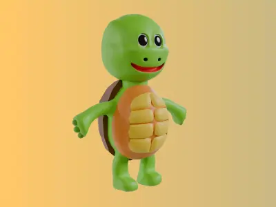 3D model of a cartoon Turtle Free 3D model