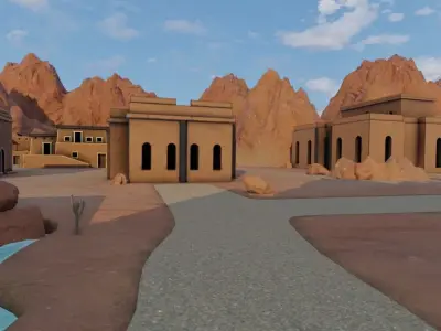Desert Village Landscape 3D model