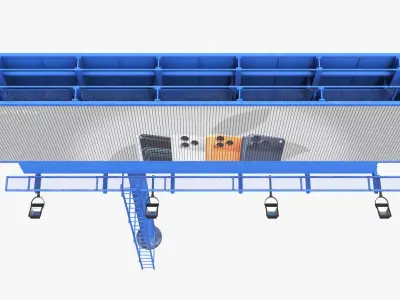 Rotating Billboard on Monopole with Ladder Brand 3D model