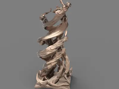 Siren Dance sculpture 1 3D model