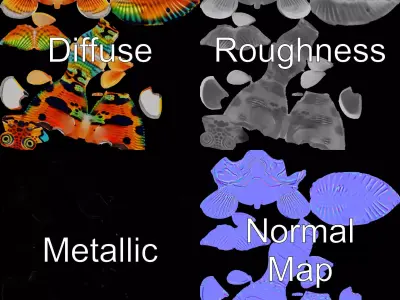 Vibrant Tropical Fish model pack Low-poly 3D model