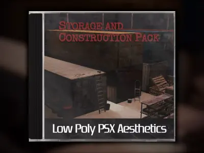 PSX Low Poly Storage and Construction Pack Low-poly 3D model