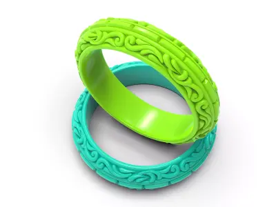  SCROLLWORK WEDDING BANDS US 3 TO 13 SIZES PRINT READY 3D MODELS 3D print model