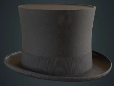 Top Hat 1B Low-poly 3D model