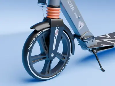 Electric Scooter 3D Model Realistic Product Animation Ready Low-poly 3D model