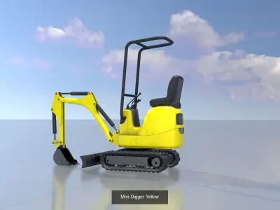Mini Digger All Versions 3D Model Pack