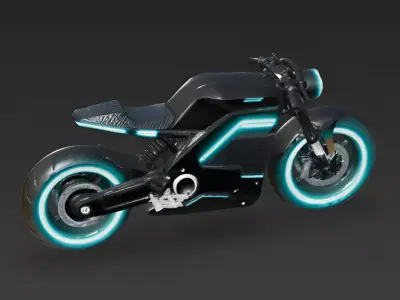 Realistic Futuristic Electric Motorcycle 3d model Low-poly 3D model