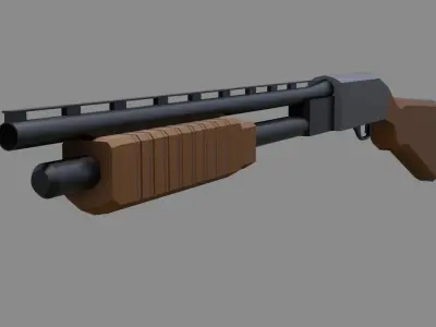 FPS Shotgun - Low Poly - Game Ready Low-poly 3D model