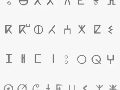 Metal Tifinagh Alphabet 3D model