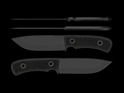 Fixed Blade Knife Lowpoly Gameready  Free low-poly 3D model
