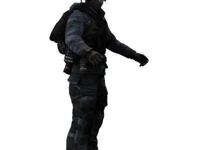 soldier  james Low-poly 3D model