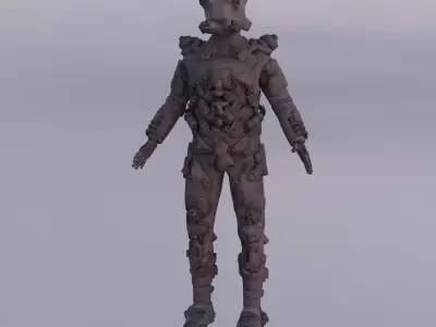 Scifi Soldier - RIGGED Free low-poly 3D model