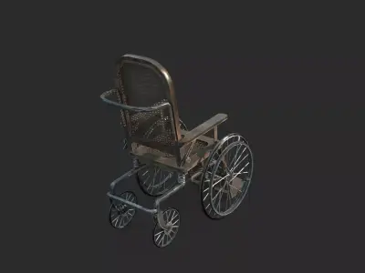 Medical equipment Old-fashioned wheelchair 3D model