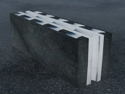 Foamblock - PBR Low Poly concrete block 3D model