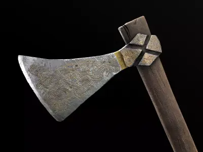 Viking Axe Mammen Low-poly 3D model Low-poly 3D model